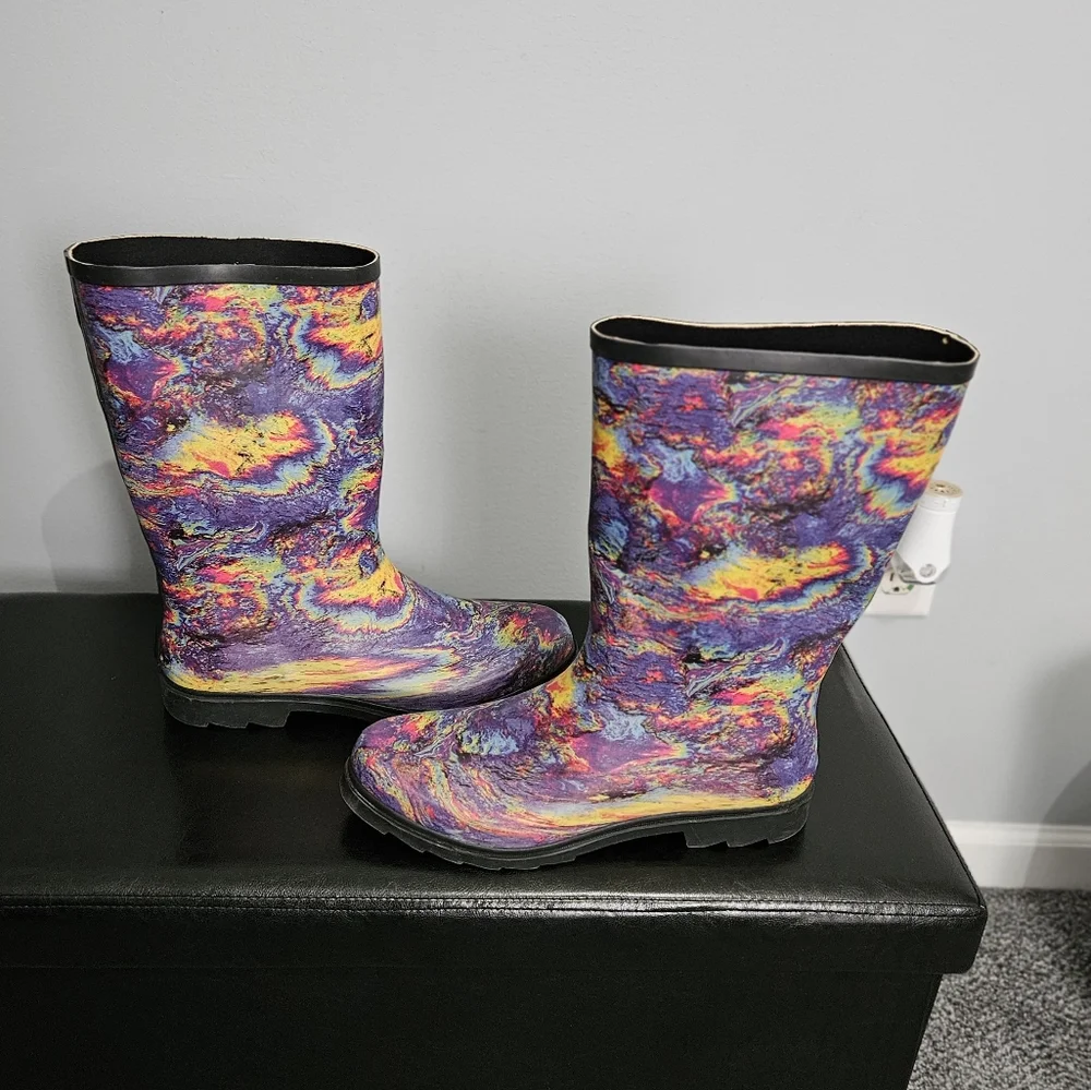 Sale: Mens Tie-Dye High Rain Boots - Size 13